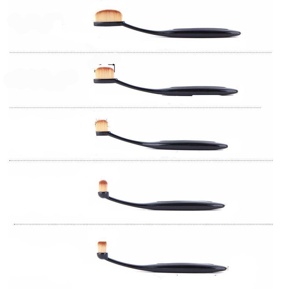 Pinceau Maquillage Ovale Professionnel 10Pcs Or Rose