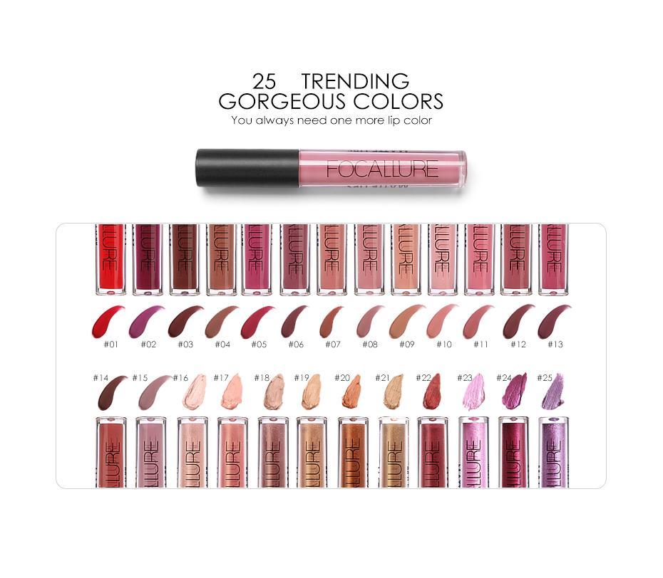 Brillant À Lèvres Hydrofuge Longue Tenue Mat 25 Couleurs