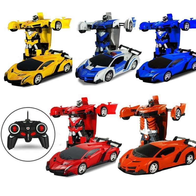 Jouet De Voiture De Transformation À Un Bouton Avec Robot Télécommandé