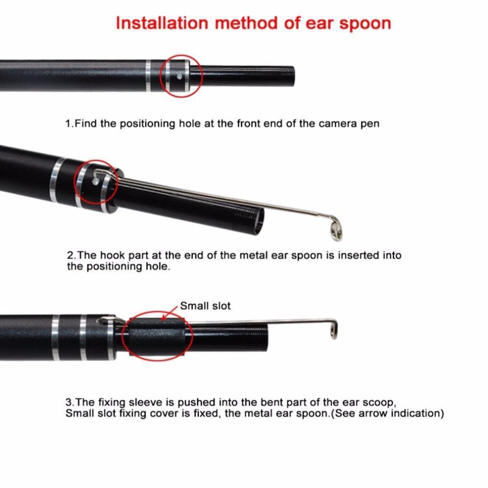 3 En 1 Usb Visuelles Endoscope Hd Nettoyage Oreilles Enlèvement De Cire D'Oreille