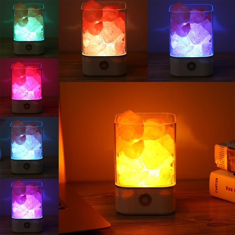 Lampe Usb Crystal Salt (Option 7 Couleurs)