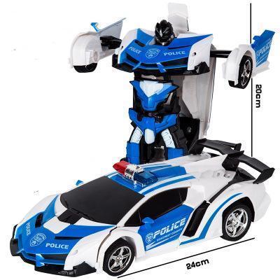 Jouet De Voiture De Transformation À Un Bouton Avec Robot Télécommandé