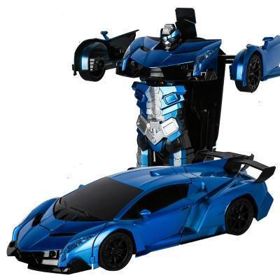 Jouet De Voiture De Transformation À Un Bouton Avec Robot Télécommandé