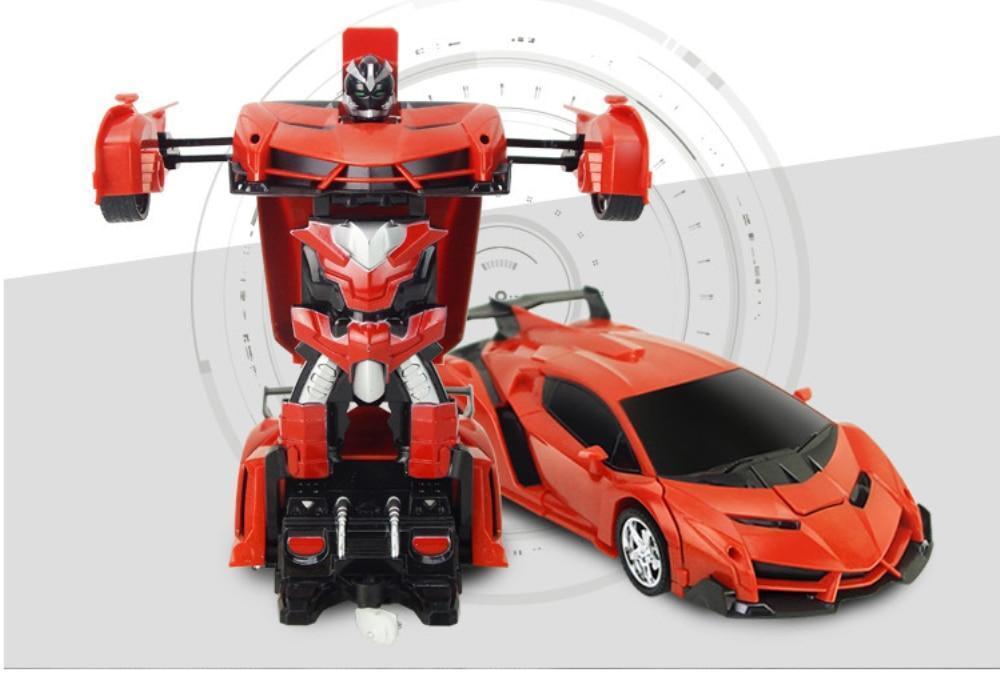 Jouet De Voiture De Transformation À Un Bouton Avec Robot Télécommandé