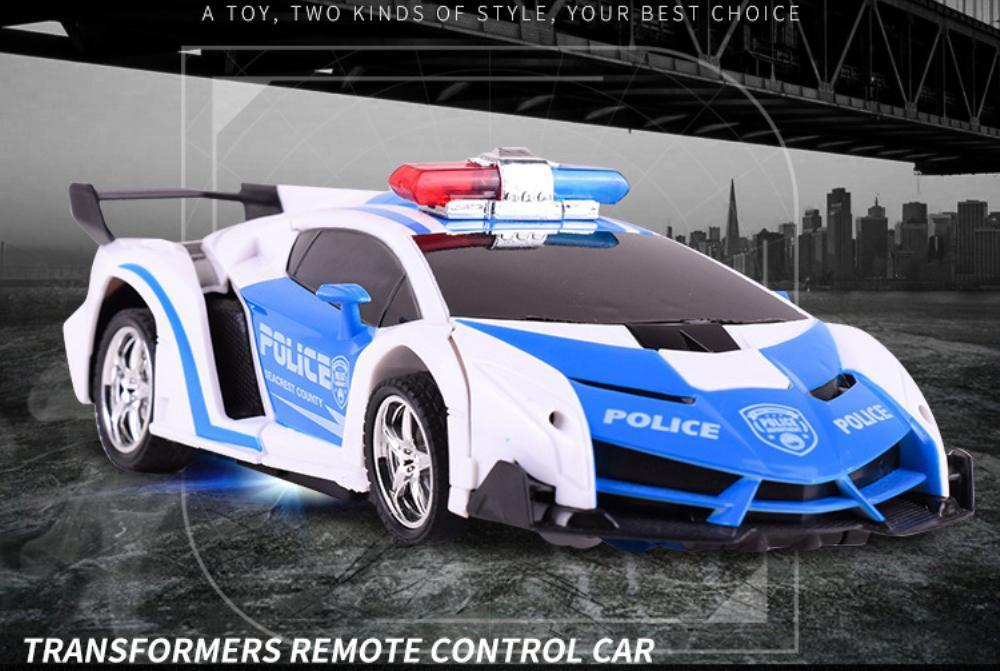 Jouet De Voiture De Transformation À Un Bouton Avec Robot Télécommandé
