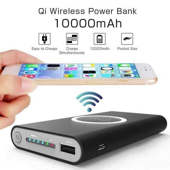 Banque De Puissance De Chargeur Sans Fil Portable 10000 Mah