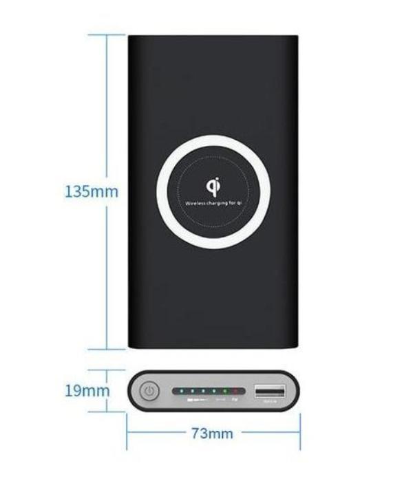 Banque De Puissance De Chargeur Sans Fil Portable 10000 Mah