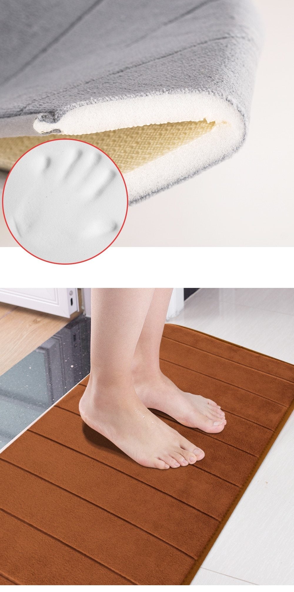 Tapis De Salle De Bain En Mousse Viscoélastique Antidérapant