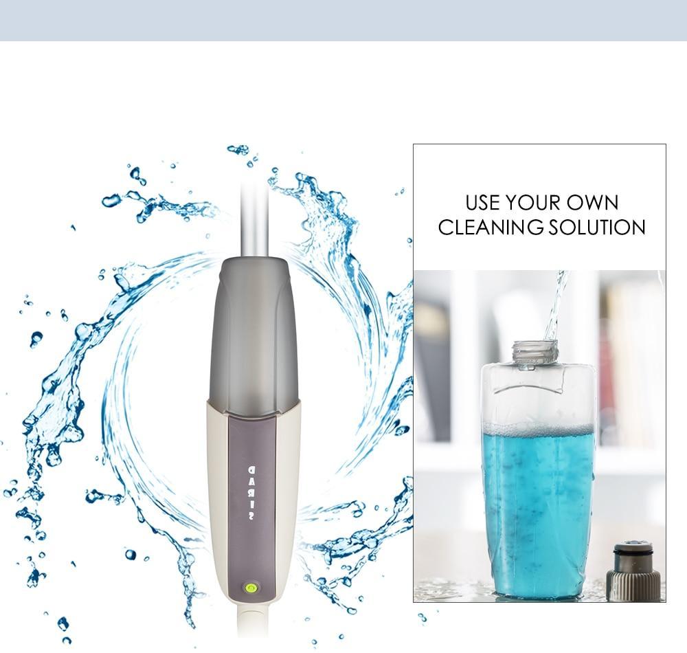 Vadrouille À Plancher À Vaporiser À 360 Degrés Avec Tampons Réutilisables En Microfibre