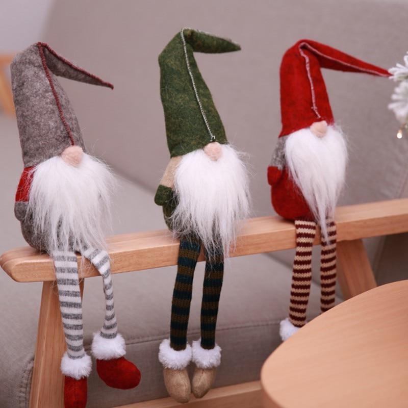 Décoration De Noël Mignon Assis Elfe Aux Longues Jambes