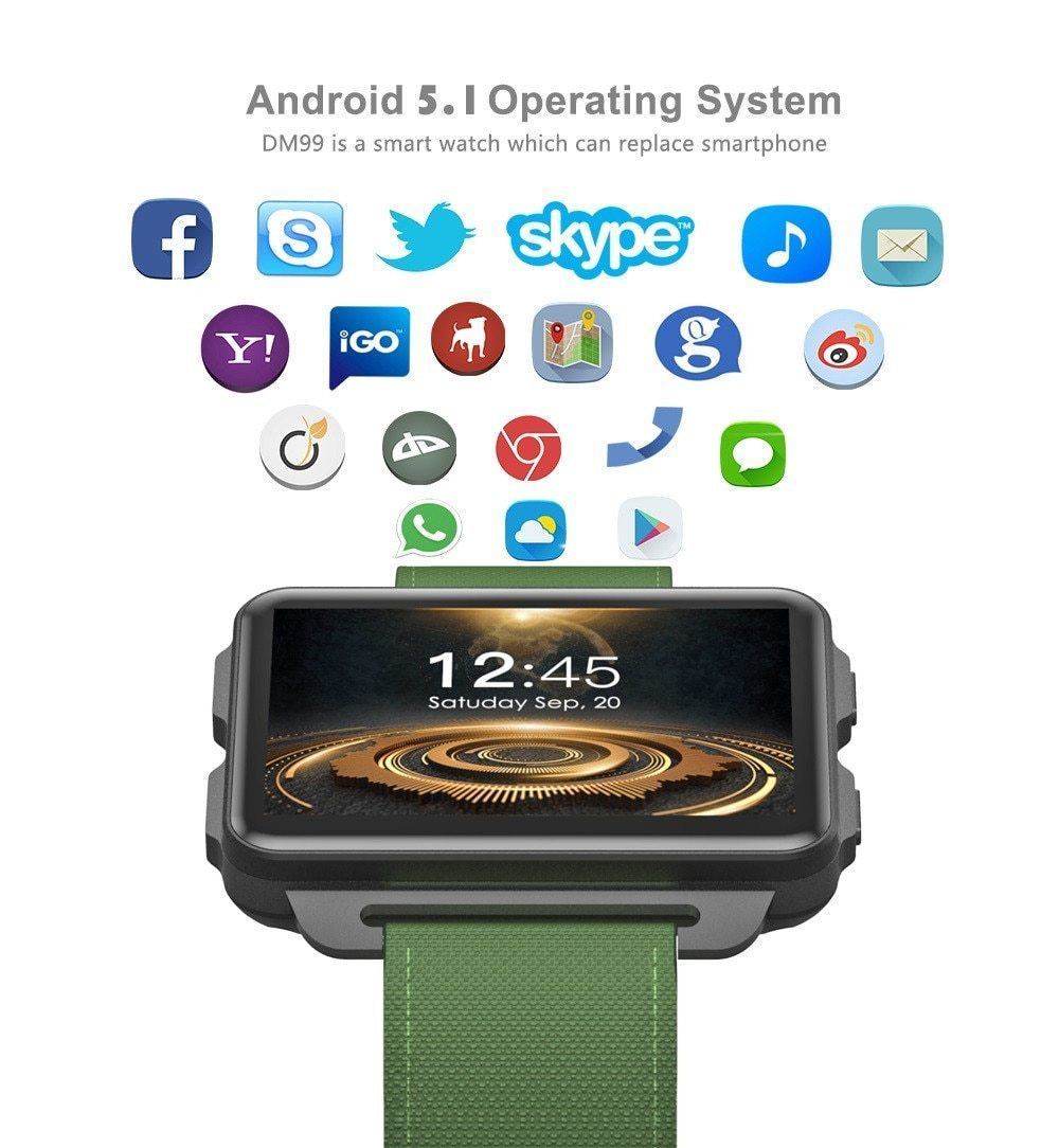 2.2 "Smartwatch Android Core Ip Screen 1 Go/16Go Ips