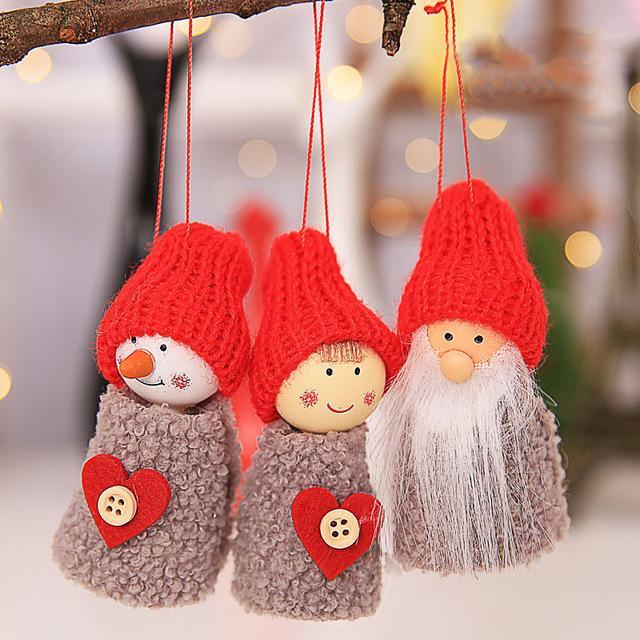 Ornements De Noël Suspendus Poupée De Noël Cône De Pin