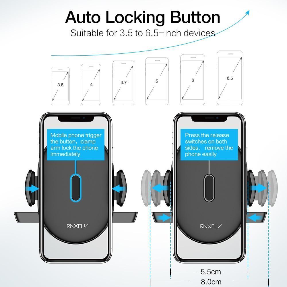 Support De Téléphone Pour Pare-Brise À Verrouillage Automatique, Ajustement Universel