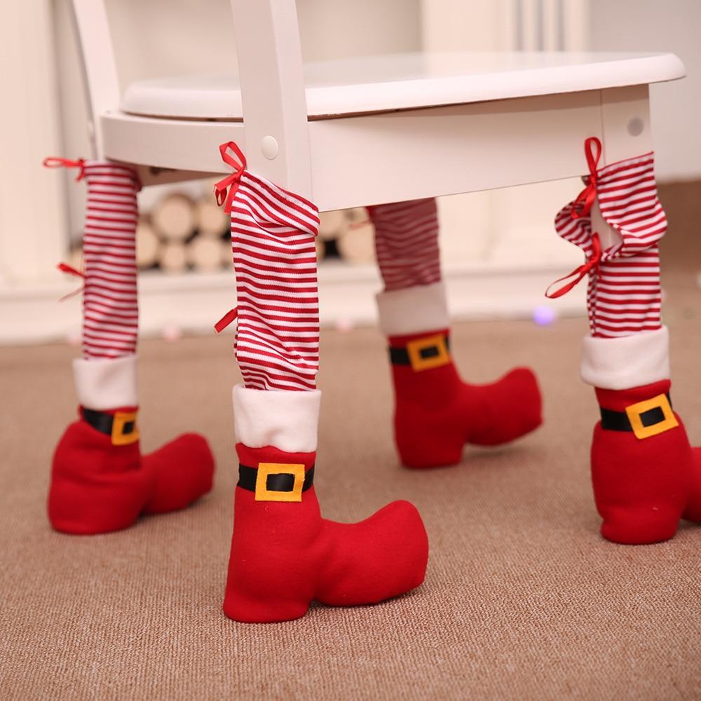 Chaussette De Table Et Chaise Sur Le Thème De Noël