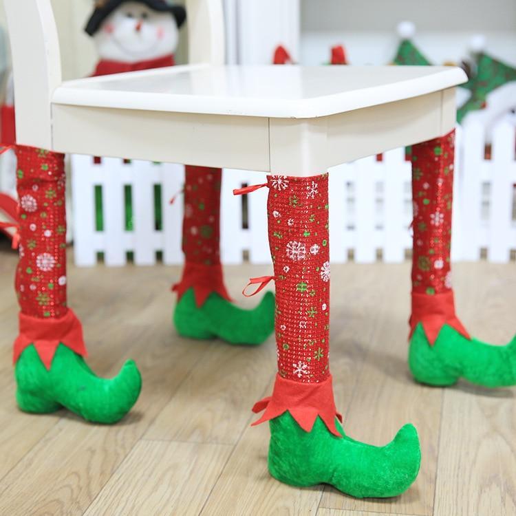 Chaussette De Table Et Chaise Sur Le Thème De Noël