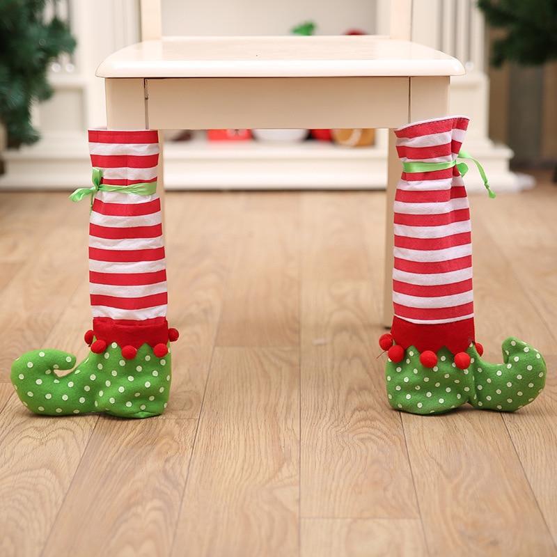 Chaussette De Table Et Chaise Sur Le Thème De Noël