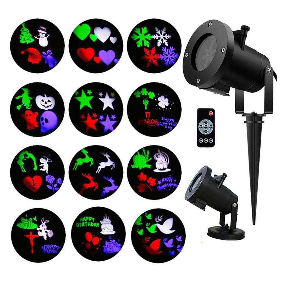 Projecteur Laser Avec Étoile De Noël De 12 Diapositives