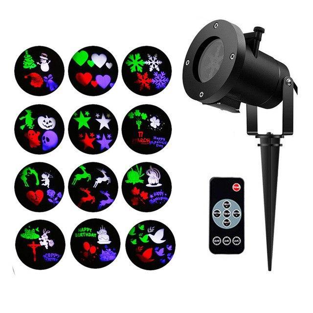 Projecteur Laser Avec Étoile De Noël De 12 Diapositives