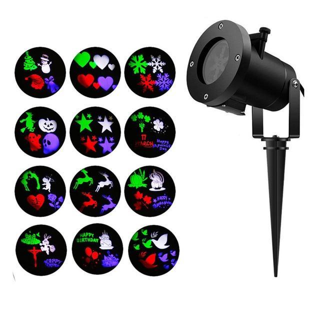 Projecteur Laser Avec Étoile De Noël De 12 Diapositives