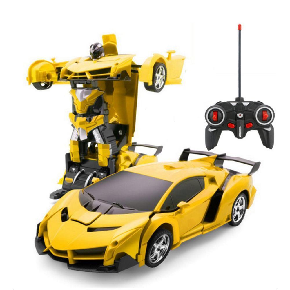 Jouet De Voiture De Transformation À Un Bouton Avec Robot Télécommandé