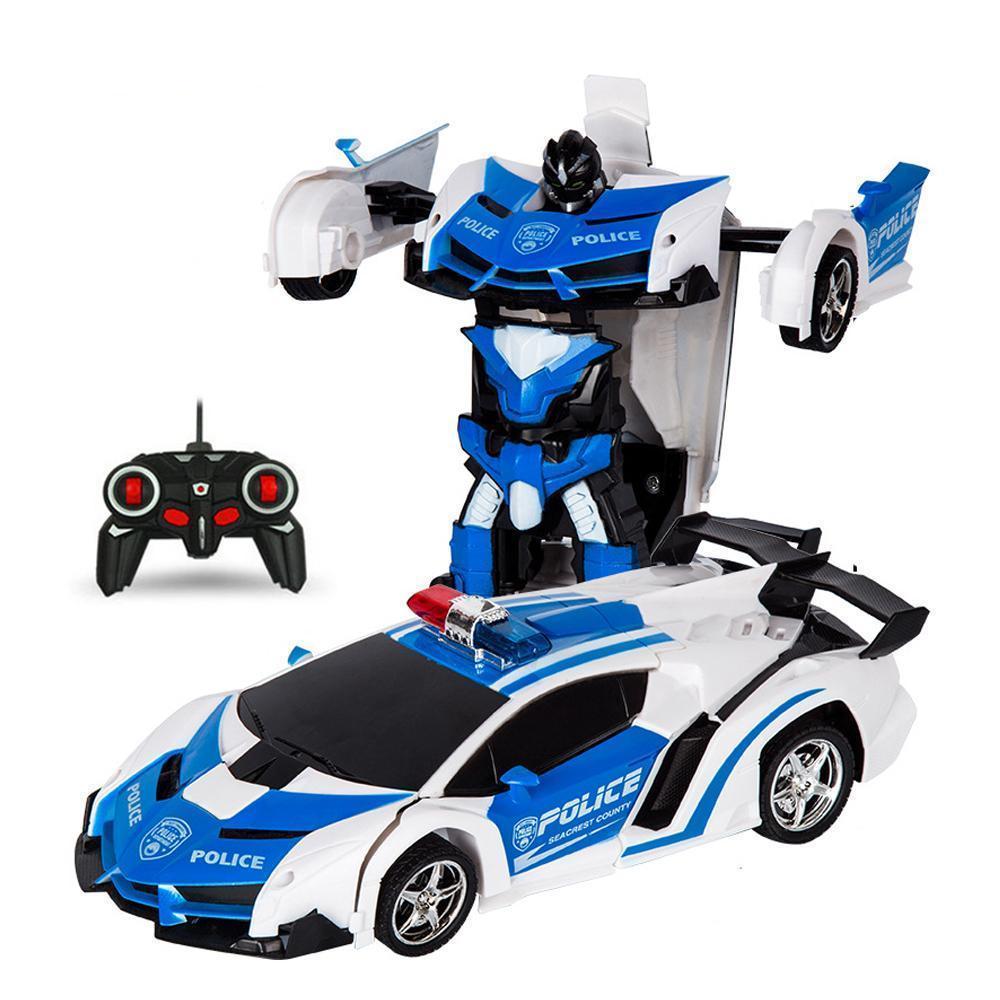 Jouet De Voiture De Transformation À Un Bouton Avec Robot Télécommandé