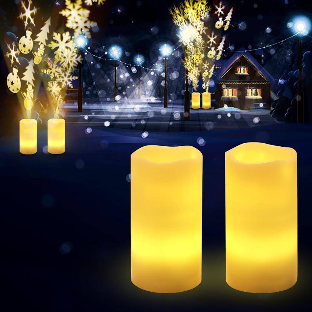 Lampe De Projection À Télécommande Pour Bougies De Noël À Del