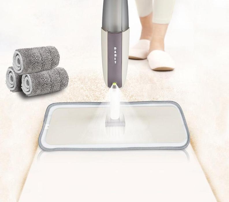 Vadrouille À Plancher À Vaporiser À 360 Degrés Avec Tampons Réutilisables En Microfibre