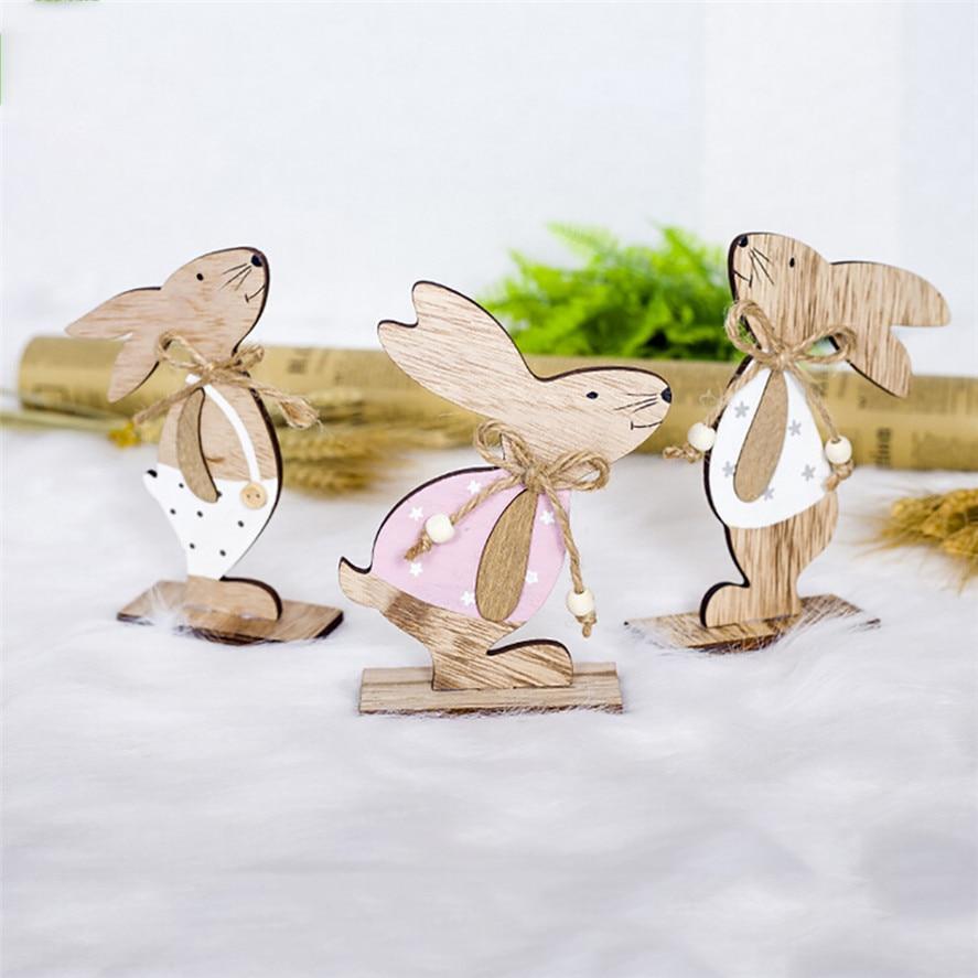 Décorations De Lapin En Bois De Pâques