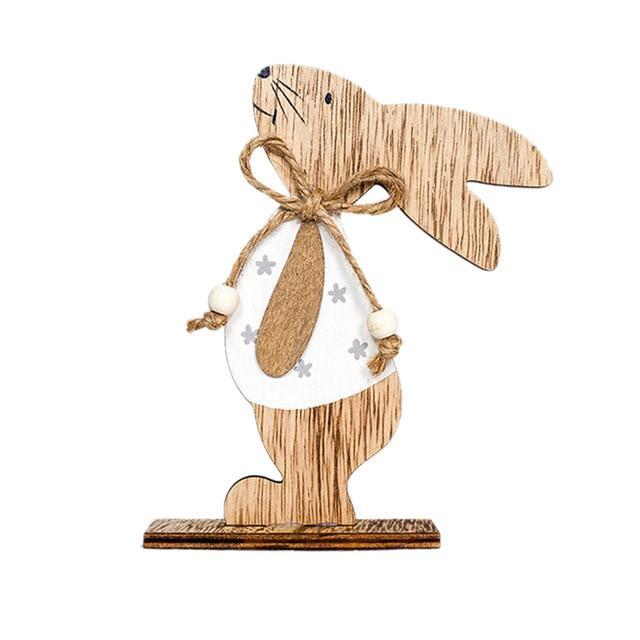 Décorations De Lapin En Bois De Pâques