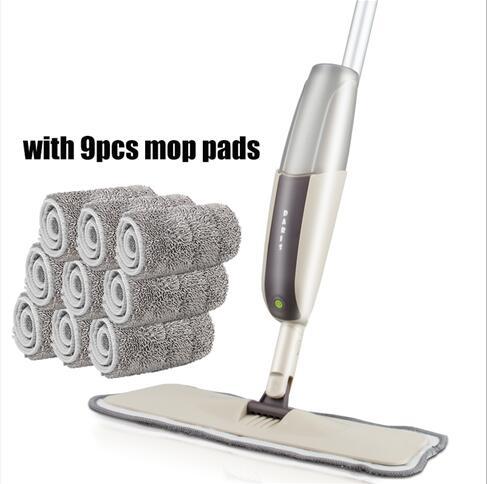 Vadrouille À Plancher À Vaporiser À 360 Degrés Avec Tampons Réutilisables En Microfibre