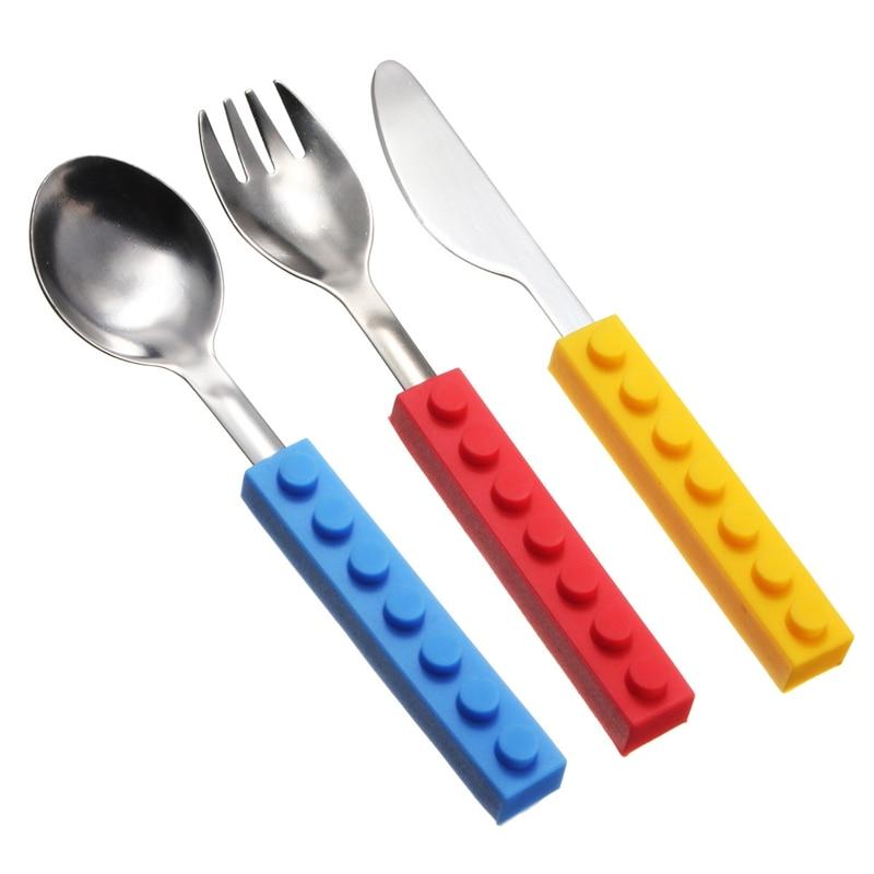 Service De Vaisselle En Acier Inoxydable Lego Silicone