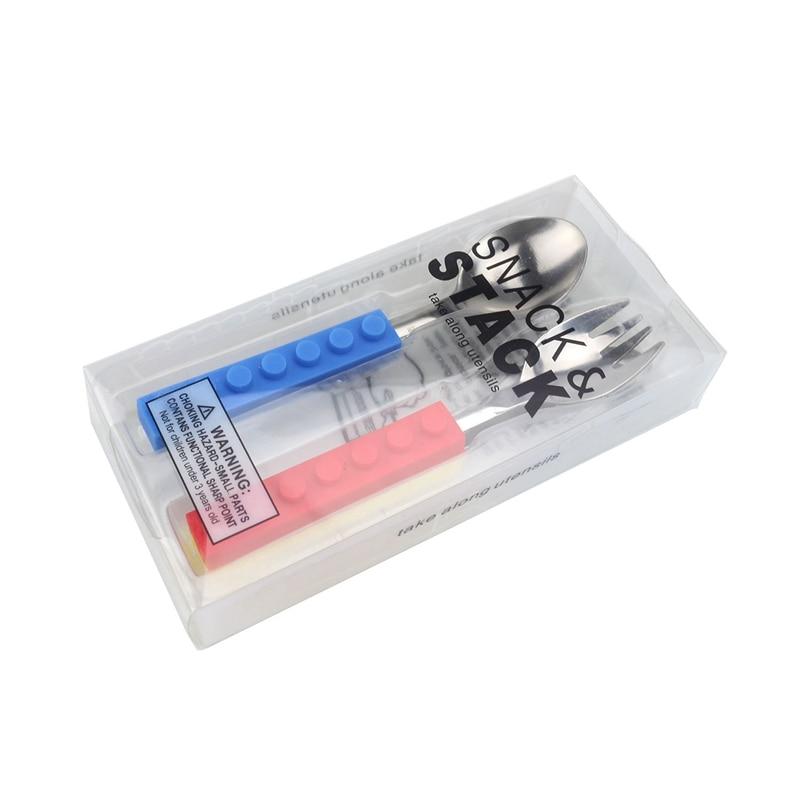 Service De Vaisselle En Acier Inoxydable Lego Silicone
