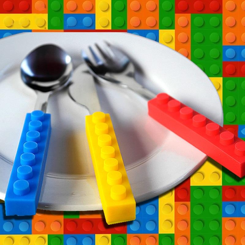 Service De Vaisselle En Acier Inoxydable Lego Silicone