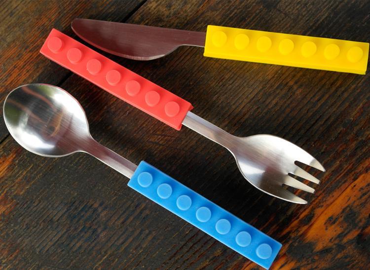 Service De Vaisselle En Acier Inoxydable Lego Silicone
