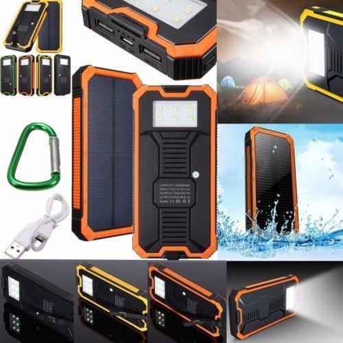 Chargeur De Banque Portable D'Énergie Solaire Étanche-20000Mah