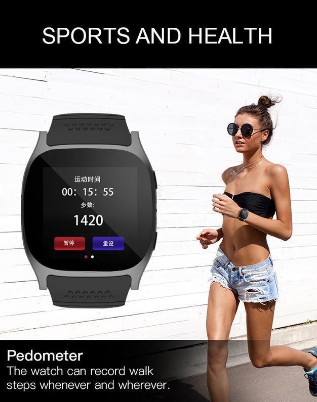 Nouvelle Montre Intelligente Bluetooth Avec Lecteur De Musique D'Appareil Photo Facebook Whatsapp Sync Sms Soutien Carte Sim Tf Pour Android