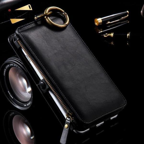 Etui Portefeuille Rétro En Cuir De Luxe Pour Iphone Et Samsung Galaxy