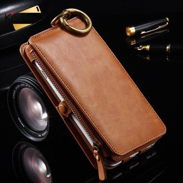 Etui Portefeuille Rétro En Cuir De Luxe Pour Iphone Et Samsung Galaxy