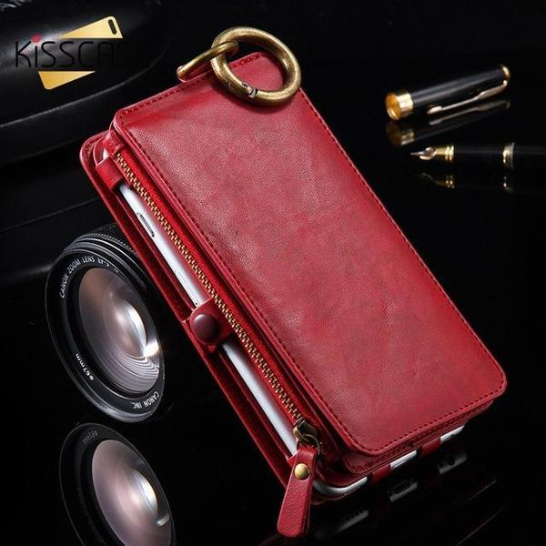 Etui Portefeuille Rétro En Cuir De Luxe Pour Iphone Et Samsung Galaxy