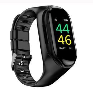 2In1 Montre Smart Watch + Écouteurs Bluetooth Sans Fil Intégrés Fitness Tracker Moniteur De Sommeil De Fréquence Cardiaque De La Santé Avec App Pour Ios Android